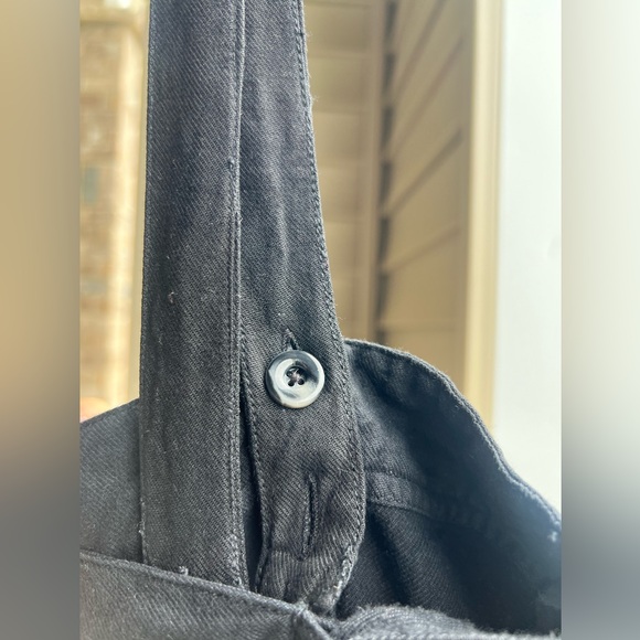 🆕 Free People Black Linen Wide-Leg Blend with Open Back Jumpsuit Size S - Picture 7 of 14